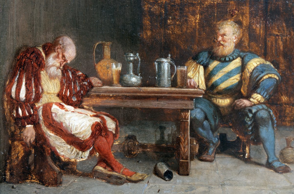 Octave Penguilly l'Haridon – Renaissance Tavern Scene - 1860 - Signed-photo-1