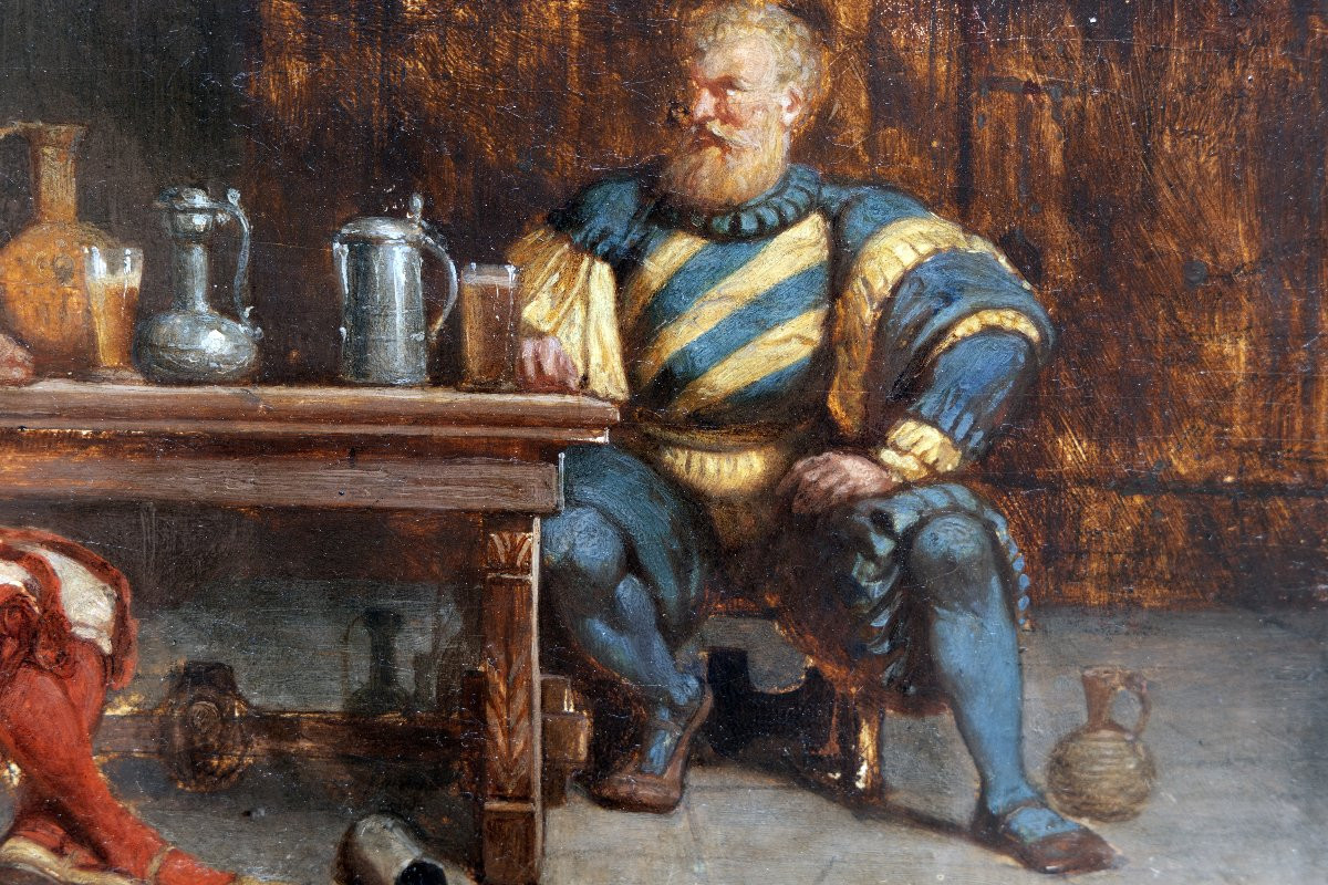 Octave Penguilly l'Haridon – Renaissance Tavern Scene - 1860 - Signed-photo-3