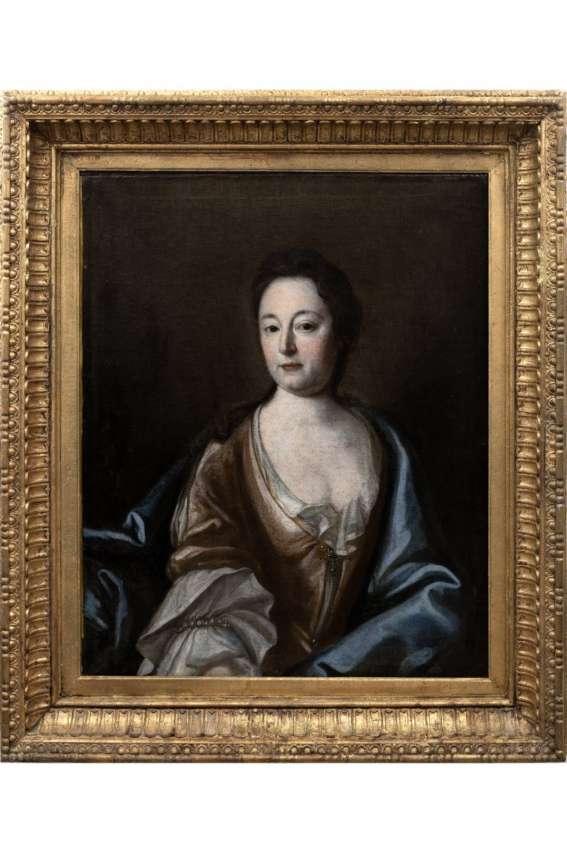 Suiveur de Pierre GOBERT – Portrait d’une dame de qualité – Huile sur toile - XVIIIe -photo-2