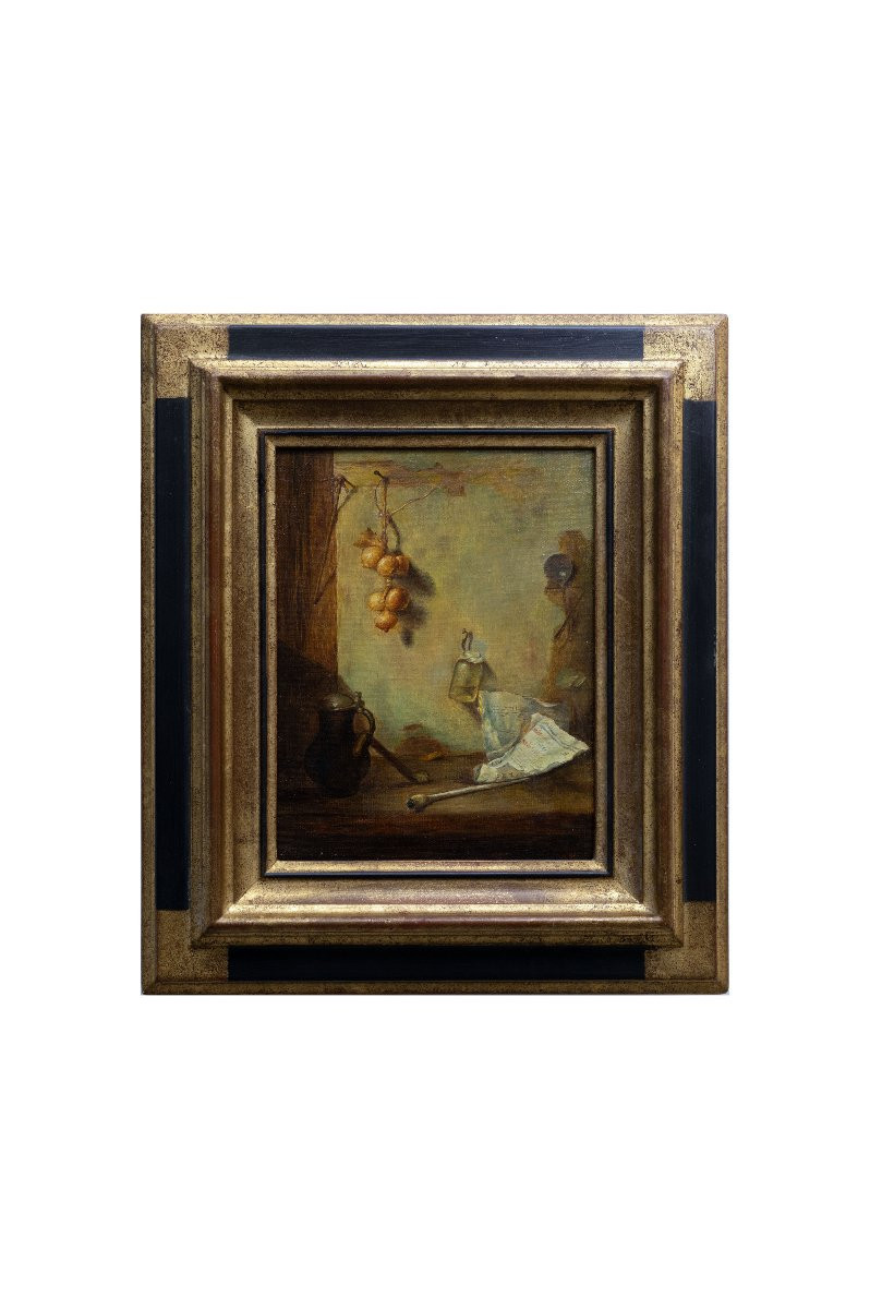 Russian Or Ukrainian Artist – Still Life With Onions – Monogrammed And Named On The Back-photo-4