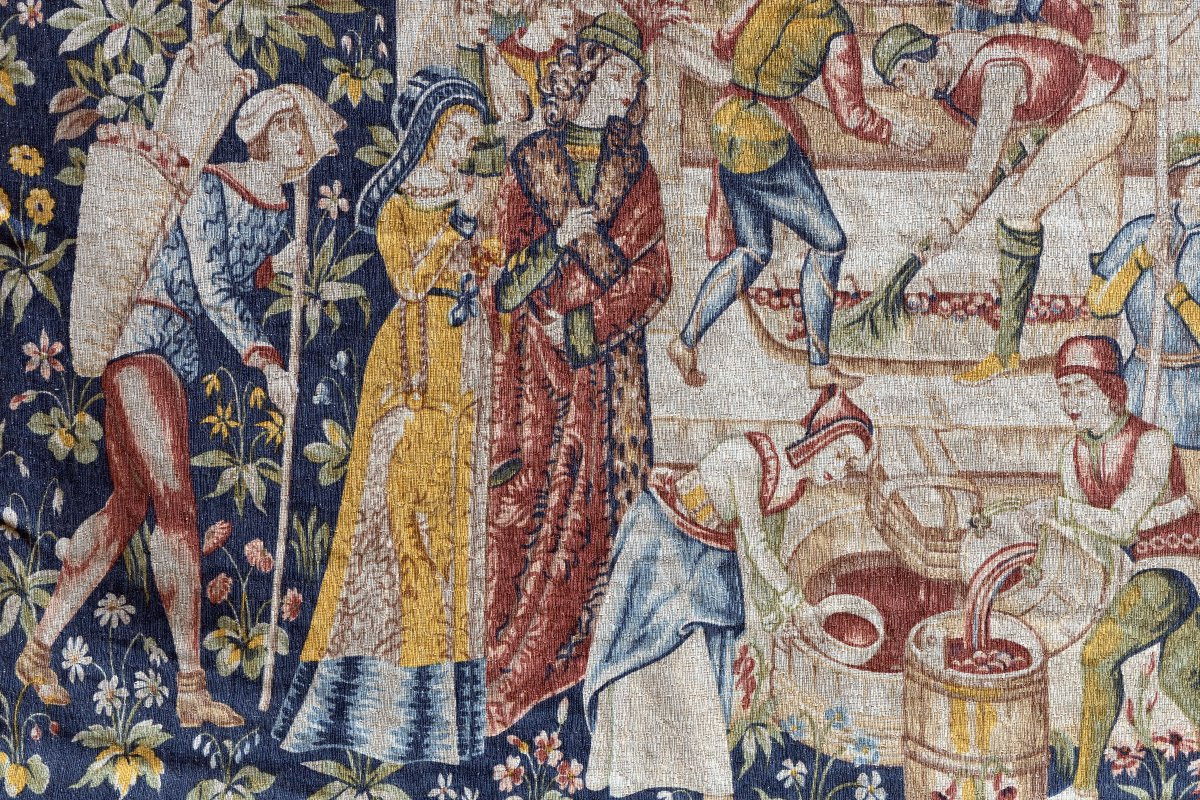 Tapisserie d’Aubusson – Les Vendanges – Manufacture Robert Four-photo-2