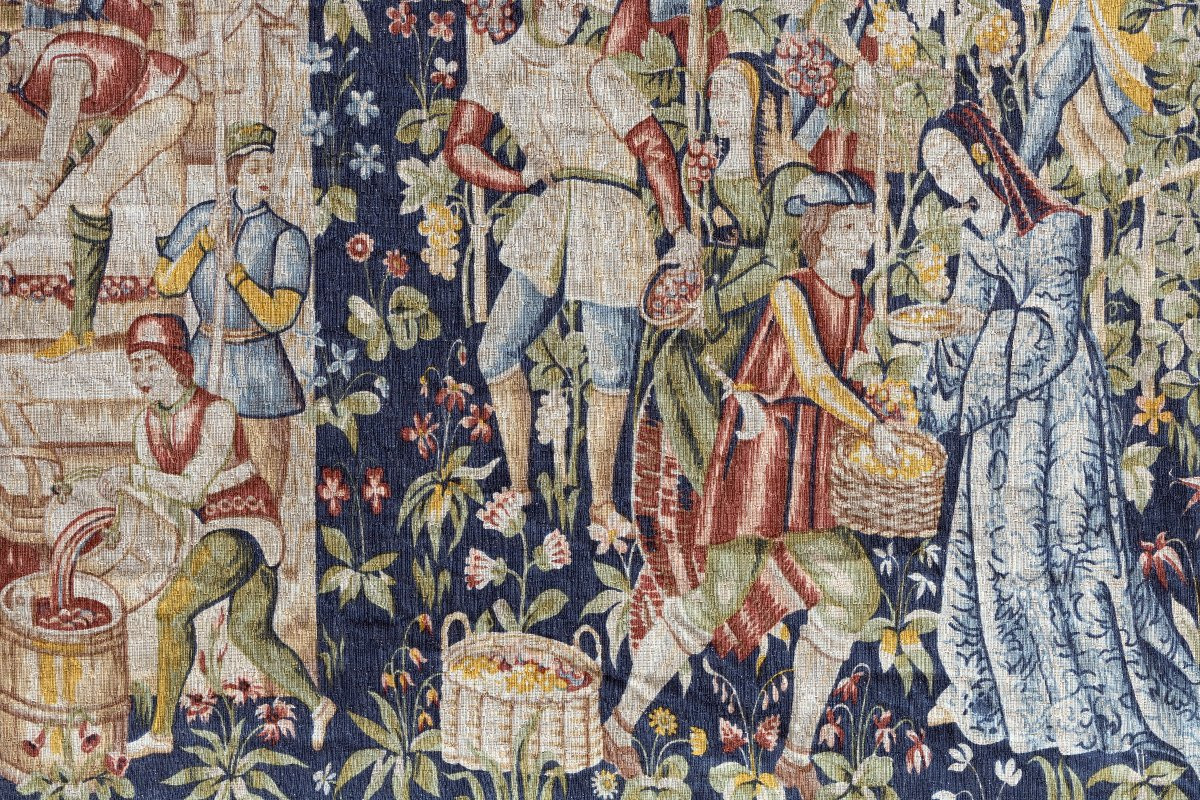 Tapisserie d’Aubusson – Les Vendanges – Manufacture Robert Four-photo-2
