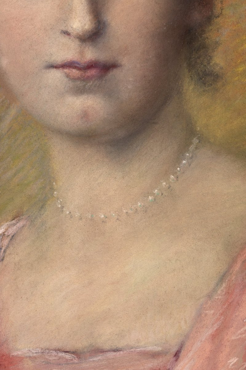 Pastel – Portrait Of A Young Woman – 19th Century – Signed-photo-3