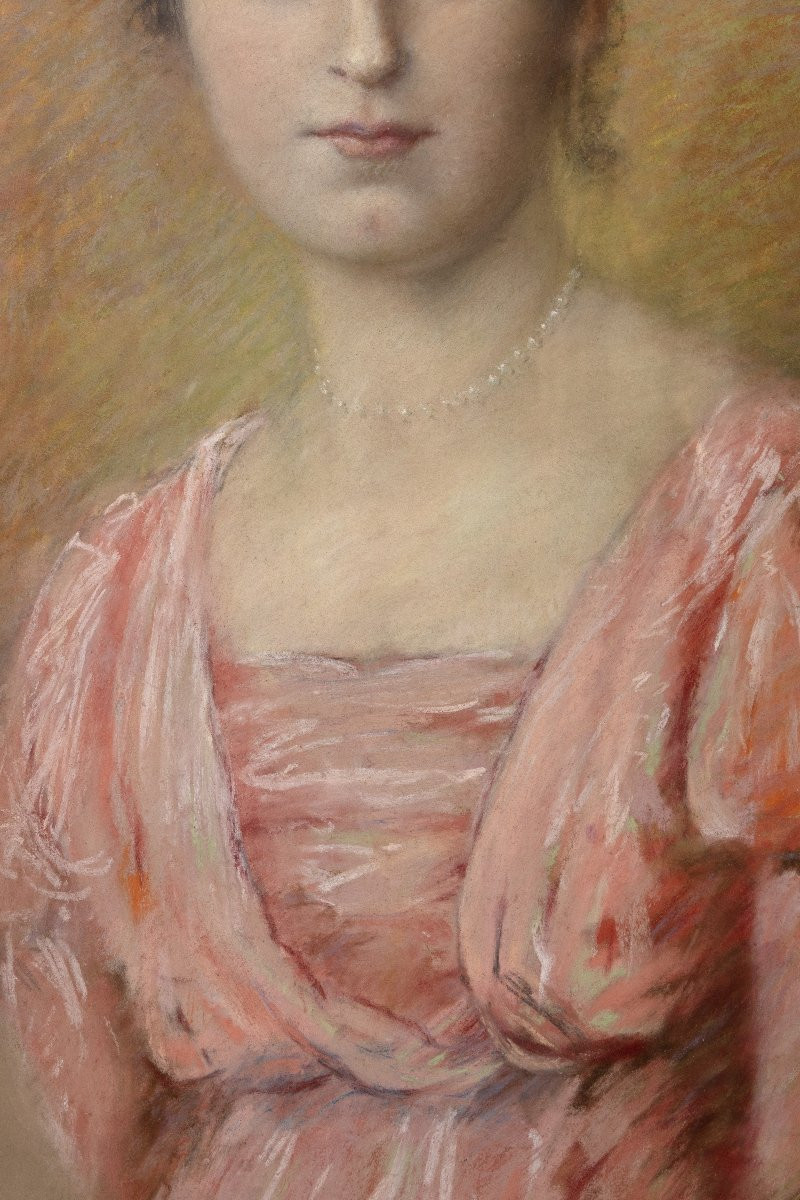 Pastel – Portrait Of A Young Woman – 19th Century – Signed-photo-4