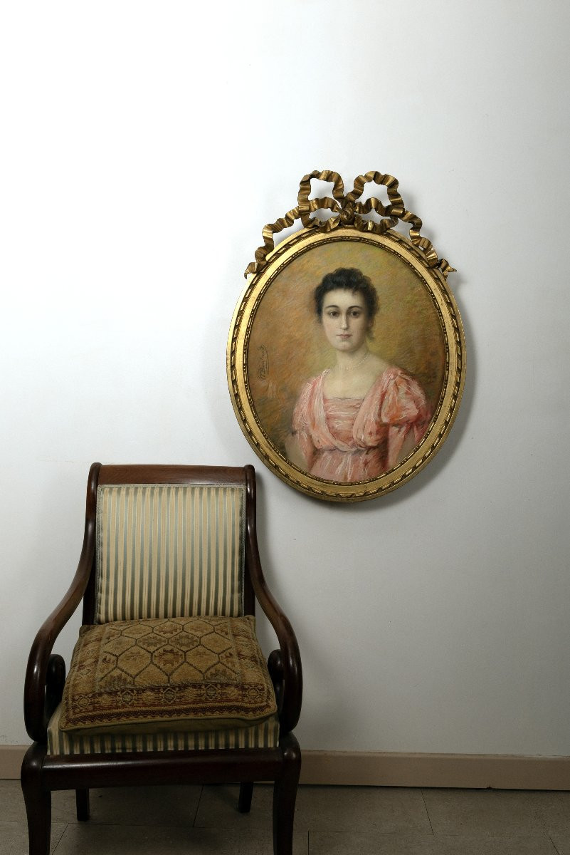 Pastel – Portrait Of A Young Woman – 19th Century – Signed-photo-6