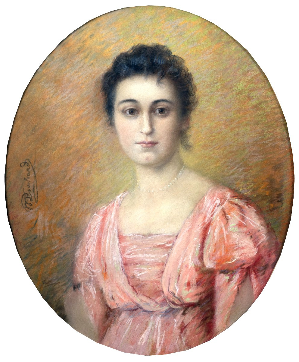 Pastel – Portrait Of A Young Woman – 19th Century – Signed