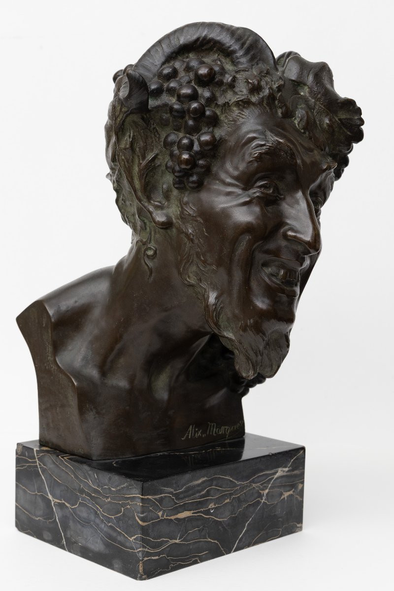 MARQUET Alix – Tête de Faune – Bronze - Vers 1914 - Signé -photo-2
