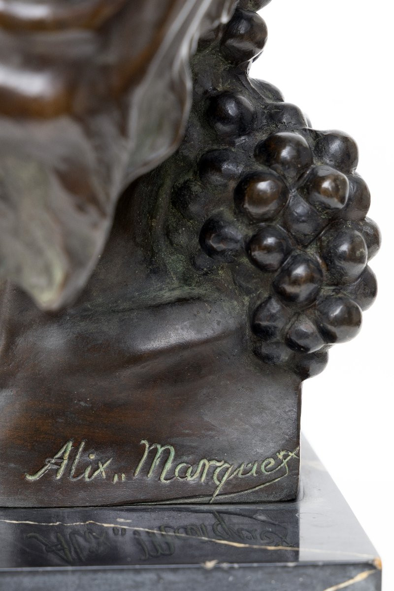 MARQUET Alix – Tête de Faune – Bronze - Vers 1914 - Signé -photo-3