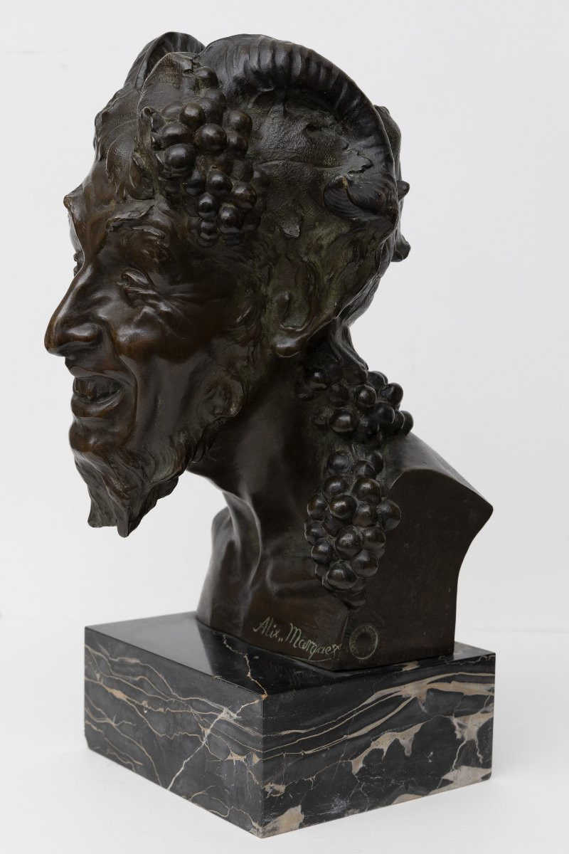 MARQUET Alix – Tête de Faune – Bronze - Vers 1914 - Signé -photo-1