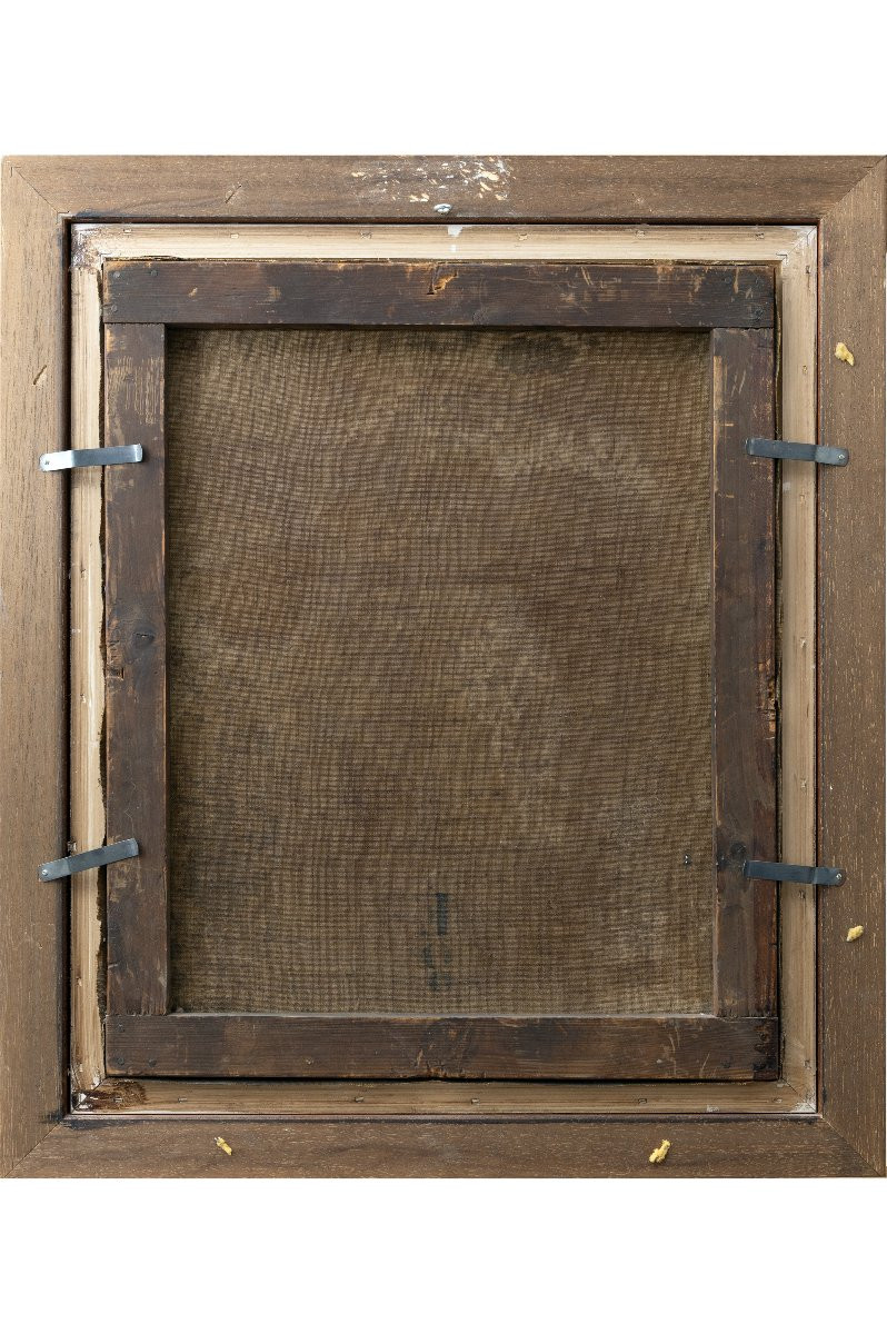 Théodore LÉVIGNE – Élégante sous la pluie -  Huile sur toile – Signée -photo-4