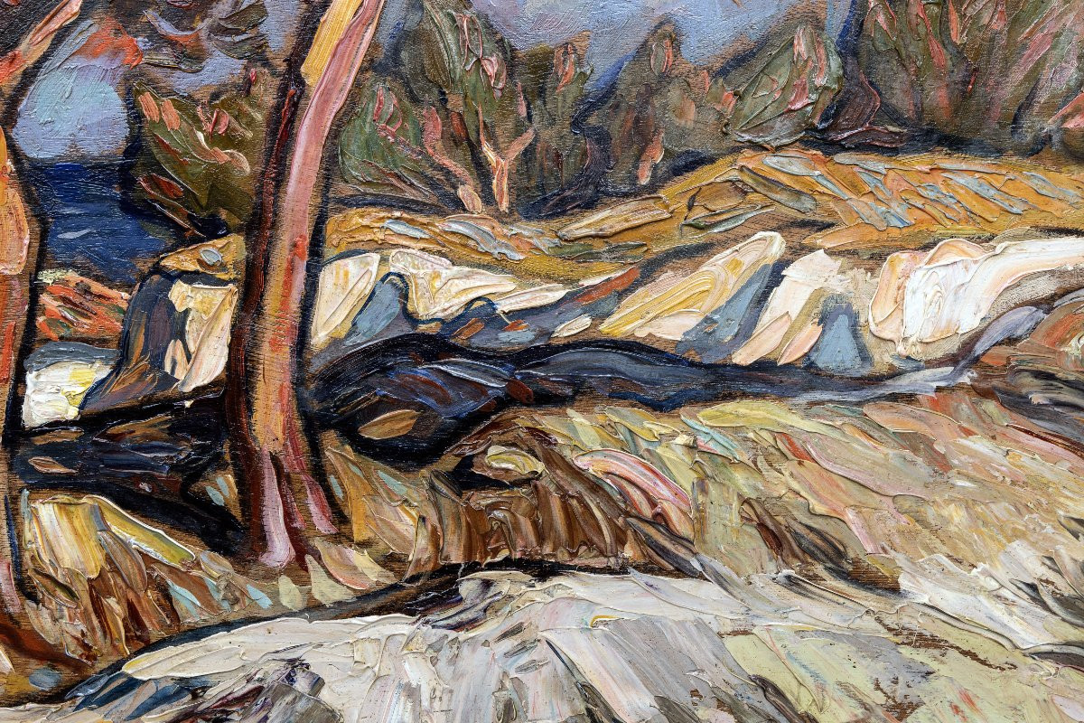 Gustave VIDAL - Marine provençale - Huile sur panneau - Signée-photo-4