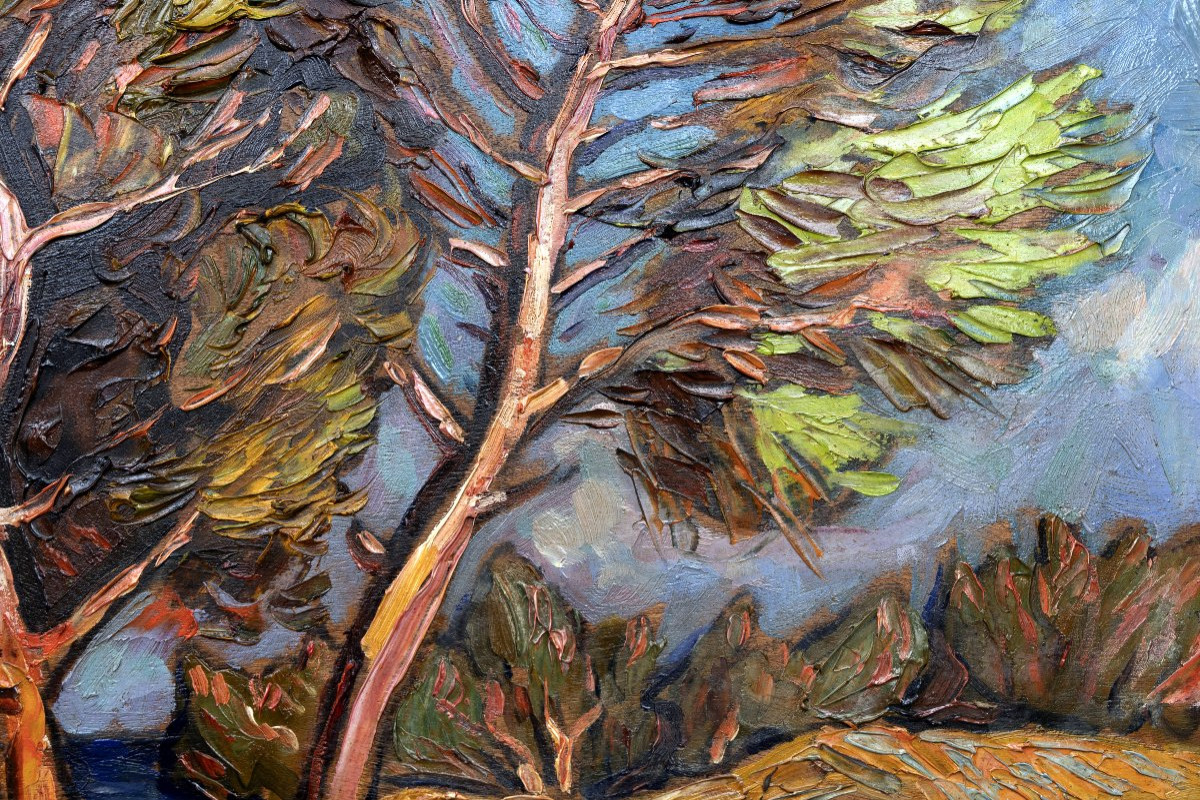 Gustave VIDAL - Marine provençale - Huile sur panneau - Signée-photo-5