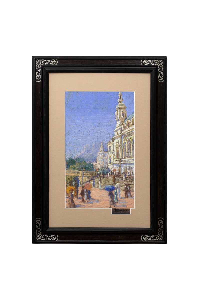 The Monte-carlo Casino In Monaco - Pastel - Early 20th Century - Signed-photo-5