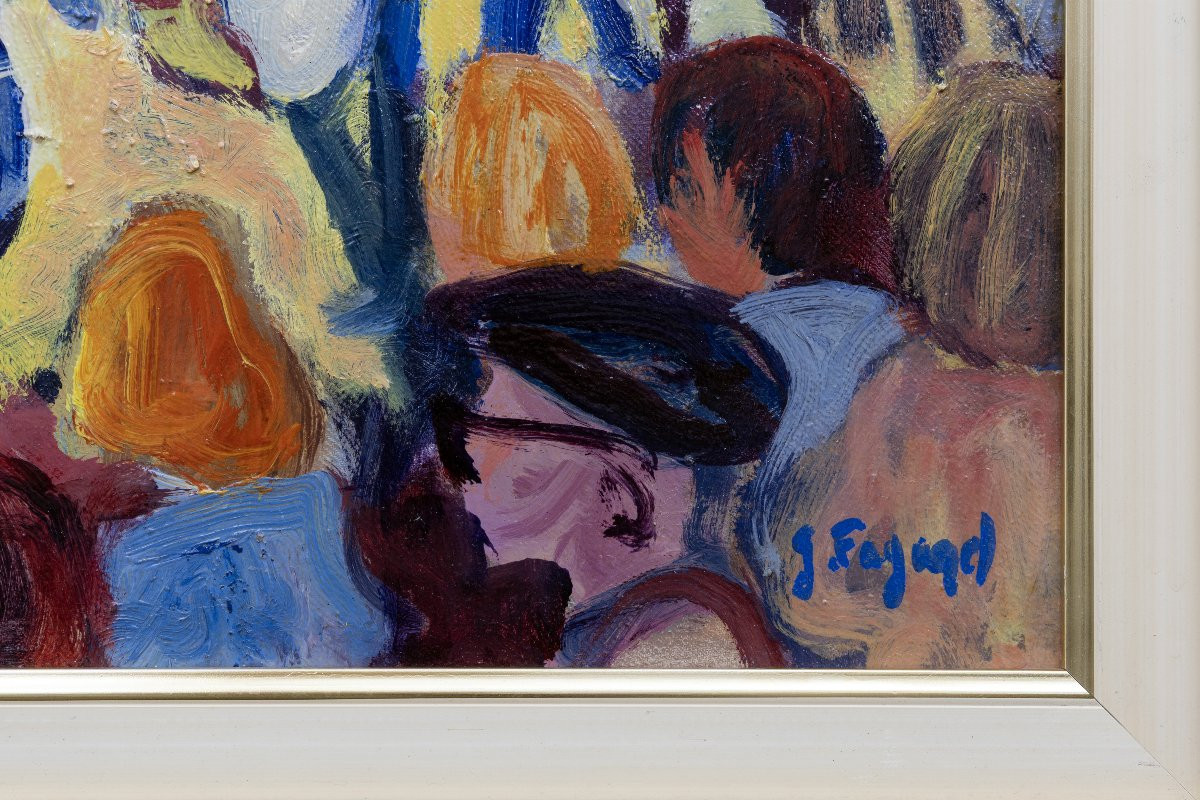 Gérard FAGARD – Jour de fête à Sanary -  Huile sur toile – Signée -photo-3