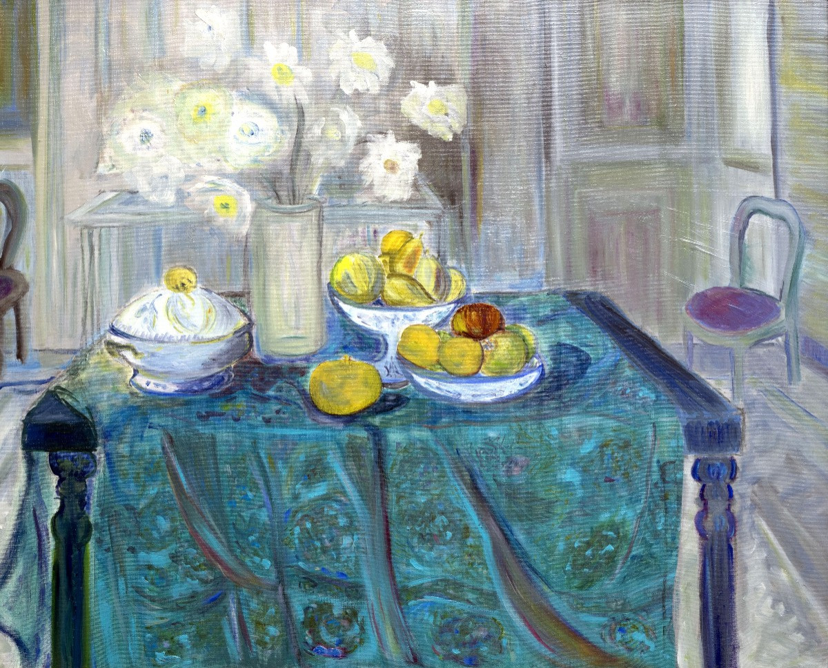 Dominique Aynard – The Dining Room – Oil On Canvas – Signed 