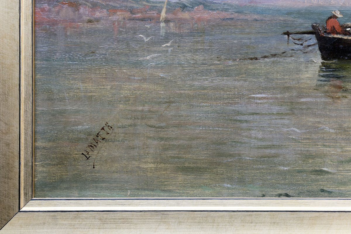 Fishing Boat In The Mediterranean - Oil On Canvas - Signed -photo-3