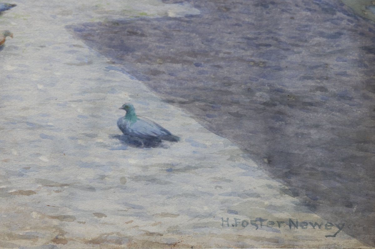 Harry Foster NEWEY – Clovelly Down-a-Long – Aquarelle et crayon – Signée-photo-3
