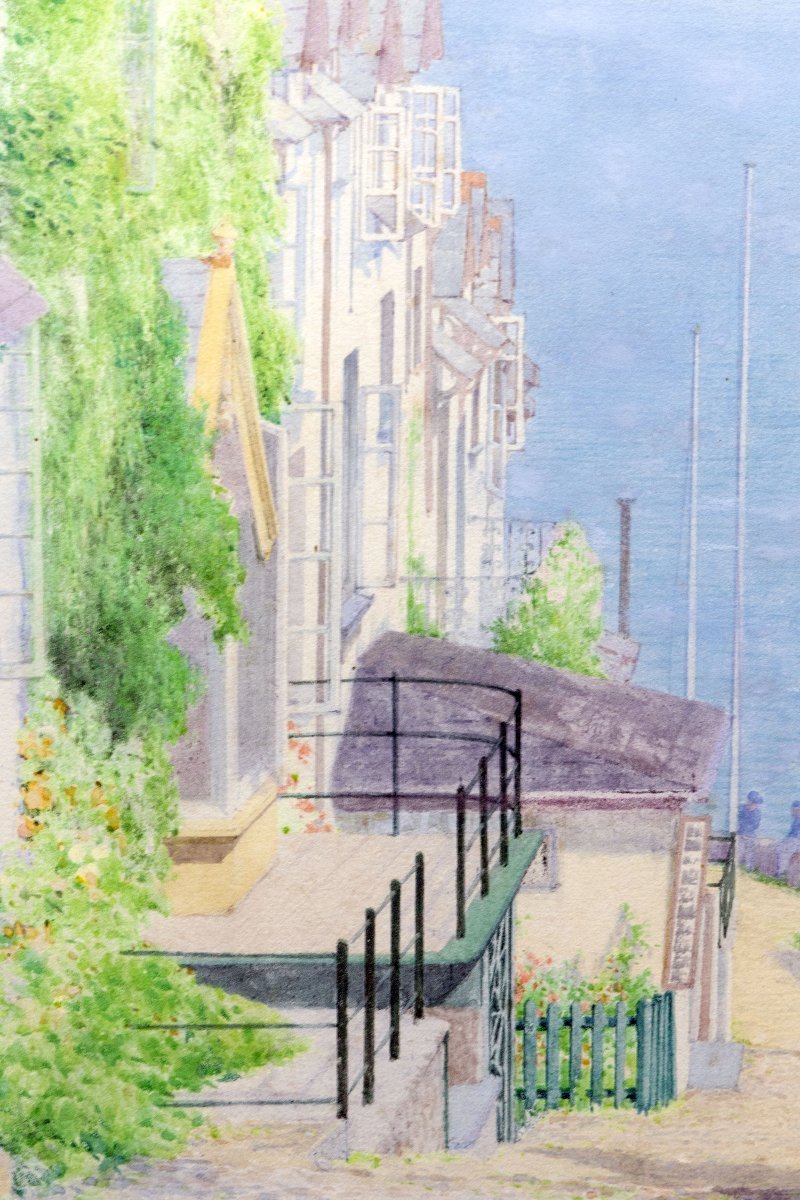 Harry Foster NEWEY – Clovelly Down-a-Long – Aquarelle et crayon – Signée-photo-2