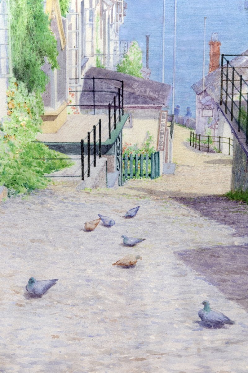 Harry Foster NEWEY – Clovelly Down-a-Long – Aquarelle et crayon – Signée-photo-4