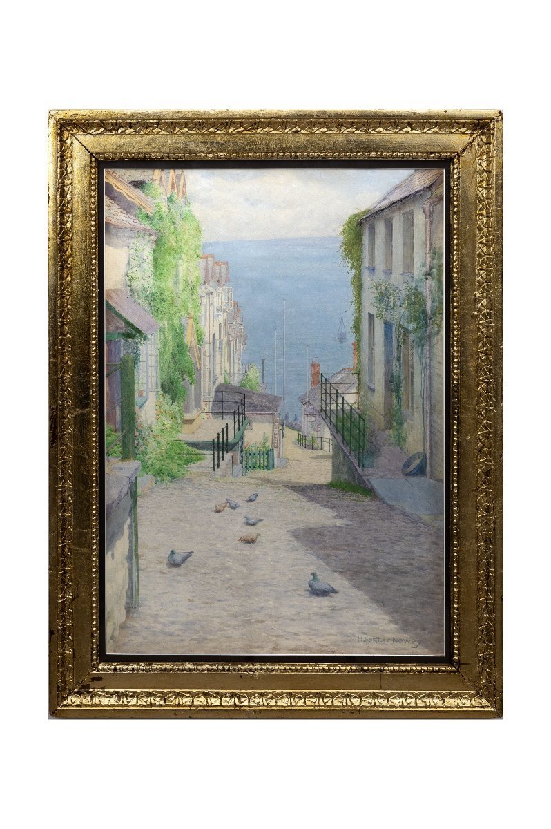 Harry Foster NEWEY – Clovelly Down-a-Long – Aquarelle et crayon – Signée-photo-6