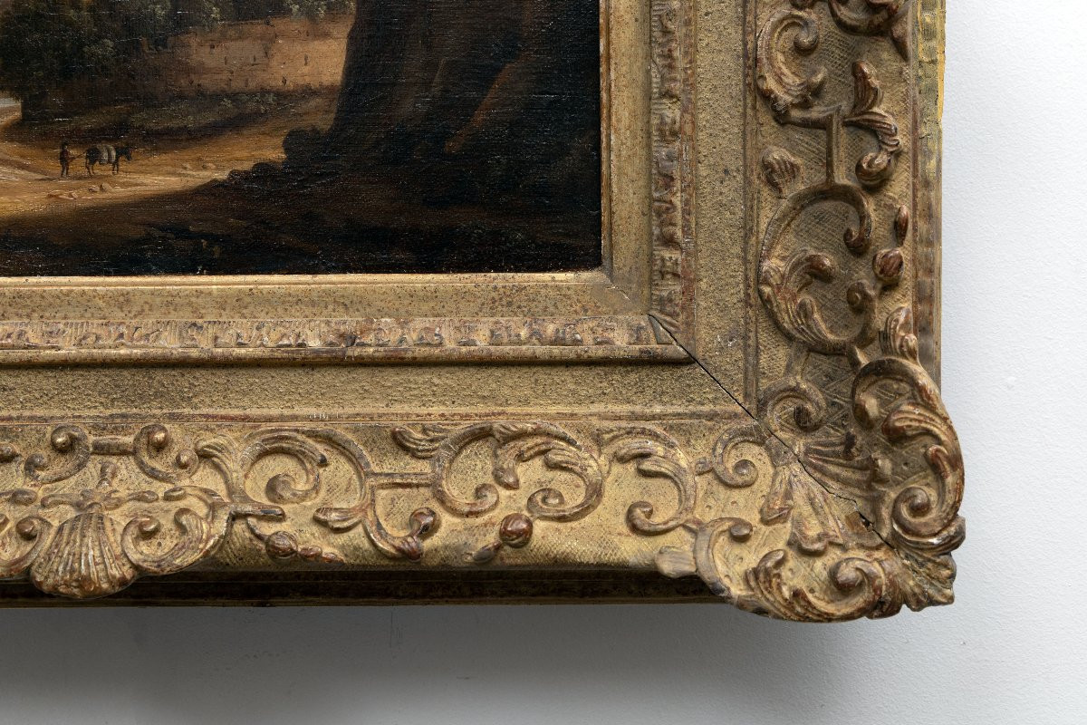 Pierre-Nicolas WÉRY – Paysage fluvial au château – Huile sur toile – Début XIXe-photo-4