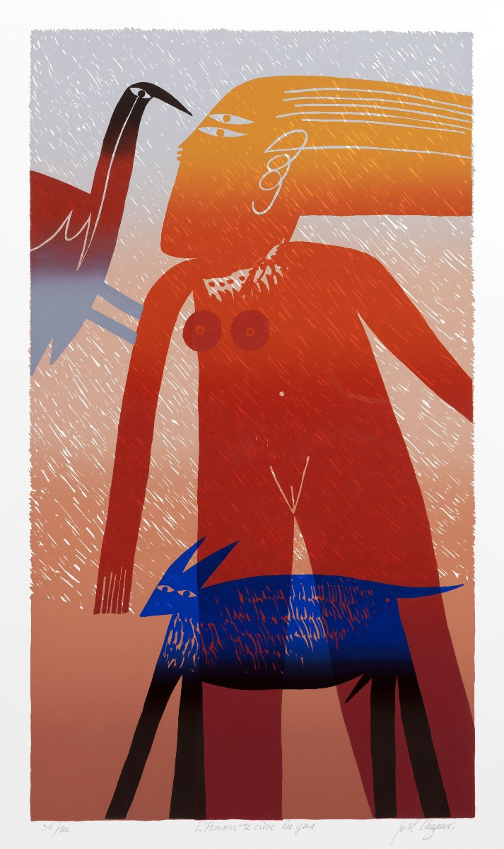 Joël Cazaux – Love Bursts Your Eyes – Serigraph – Signed