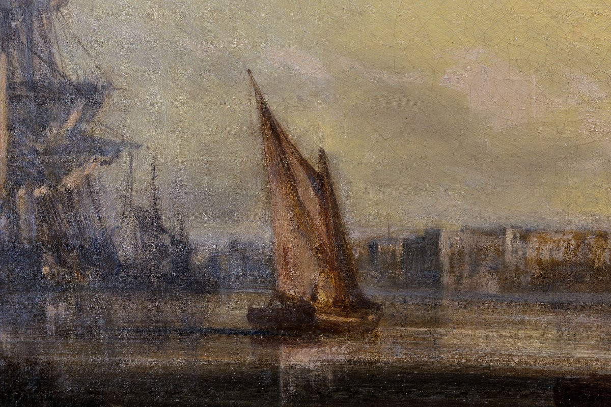 Richard Faxon – Le Déchargement Du Navire - Huile Sur Toile - Signée-photo-4