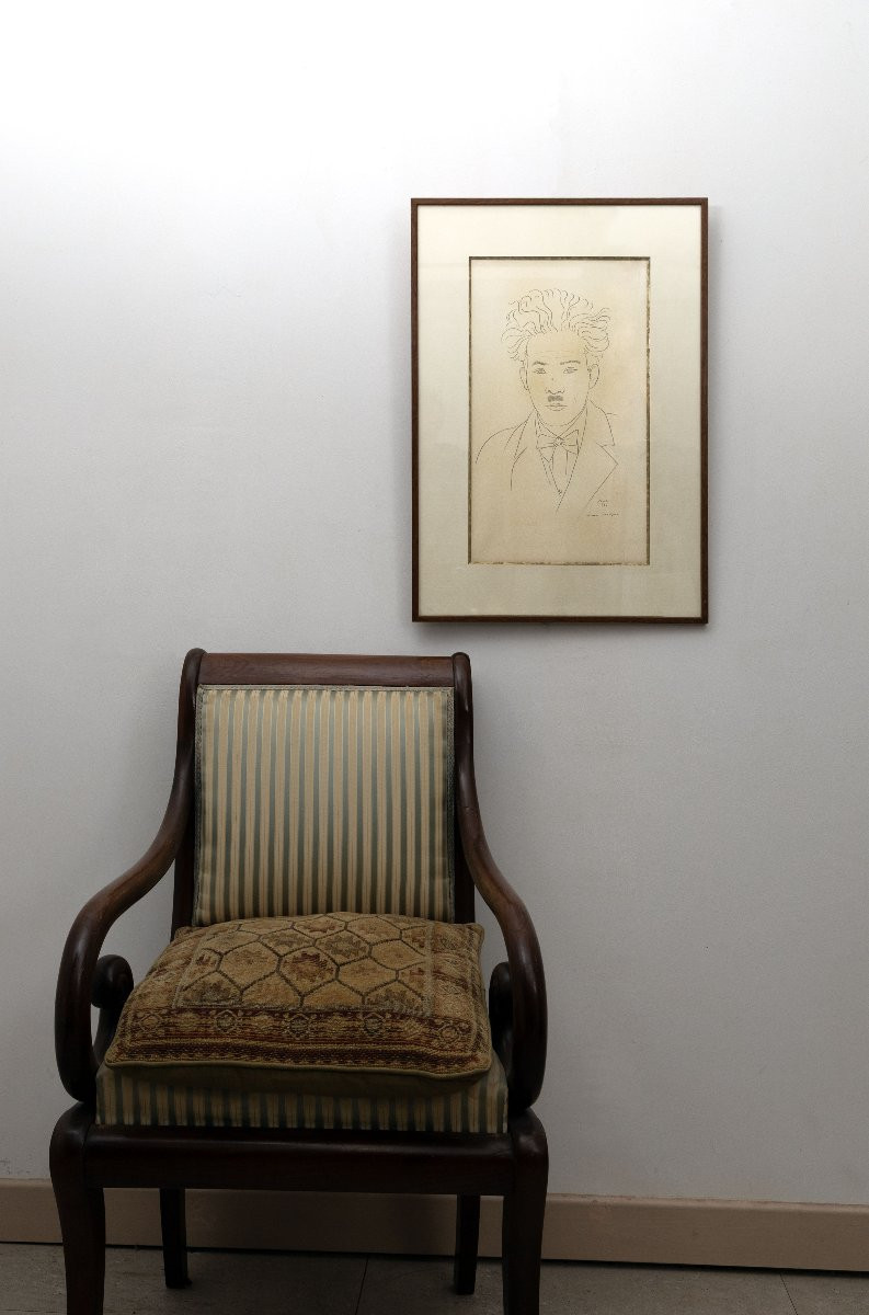 Conrad MEILI – Portrait de Kuni Matsuo – Dessin au crayon – 1930 - Signé-photo-6