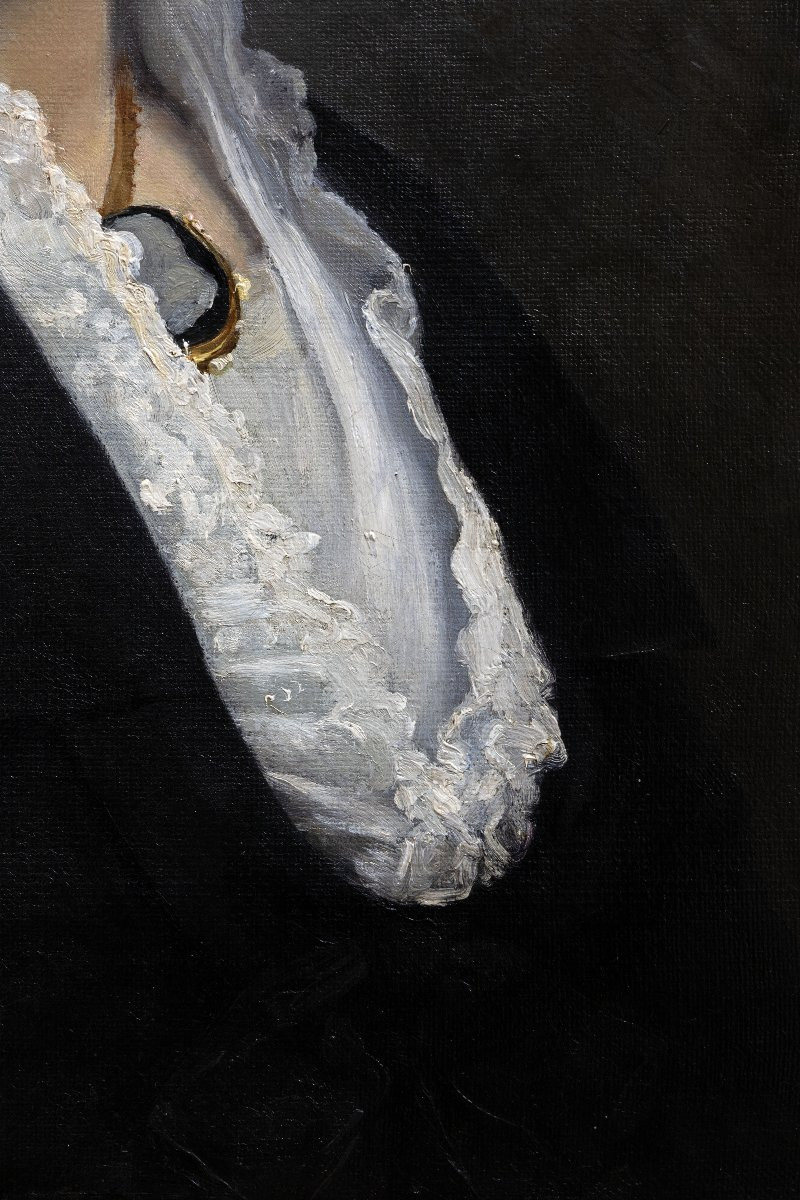 José FRAPPA – Portrait de femme – Huile sur toile – Signée et datée 1879-photo-3