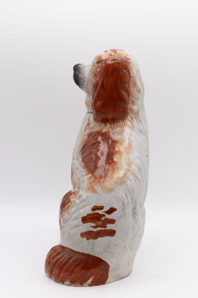 Paire de chiens en céramique Staffordshire,  Angleterre, XIXe-photo-4