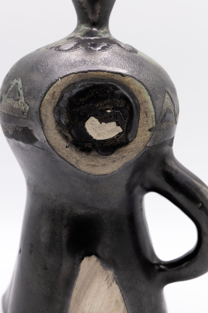 Roger Capron - Glazed Ceramic Wall Bouquetière, 21 Cm - About 1950-60-photo-3