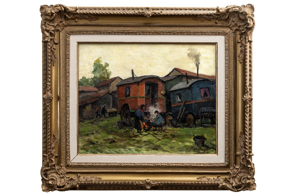 Charles Forget - La Zone à Bicêtre - Oil On Canvas - Signed - 1938-photo-2