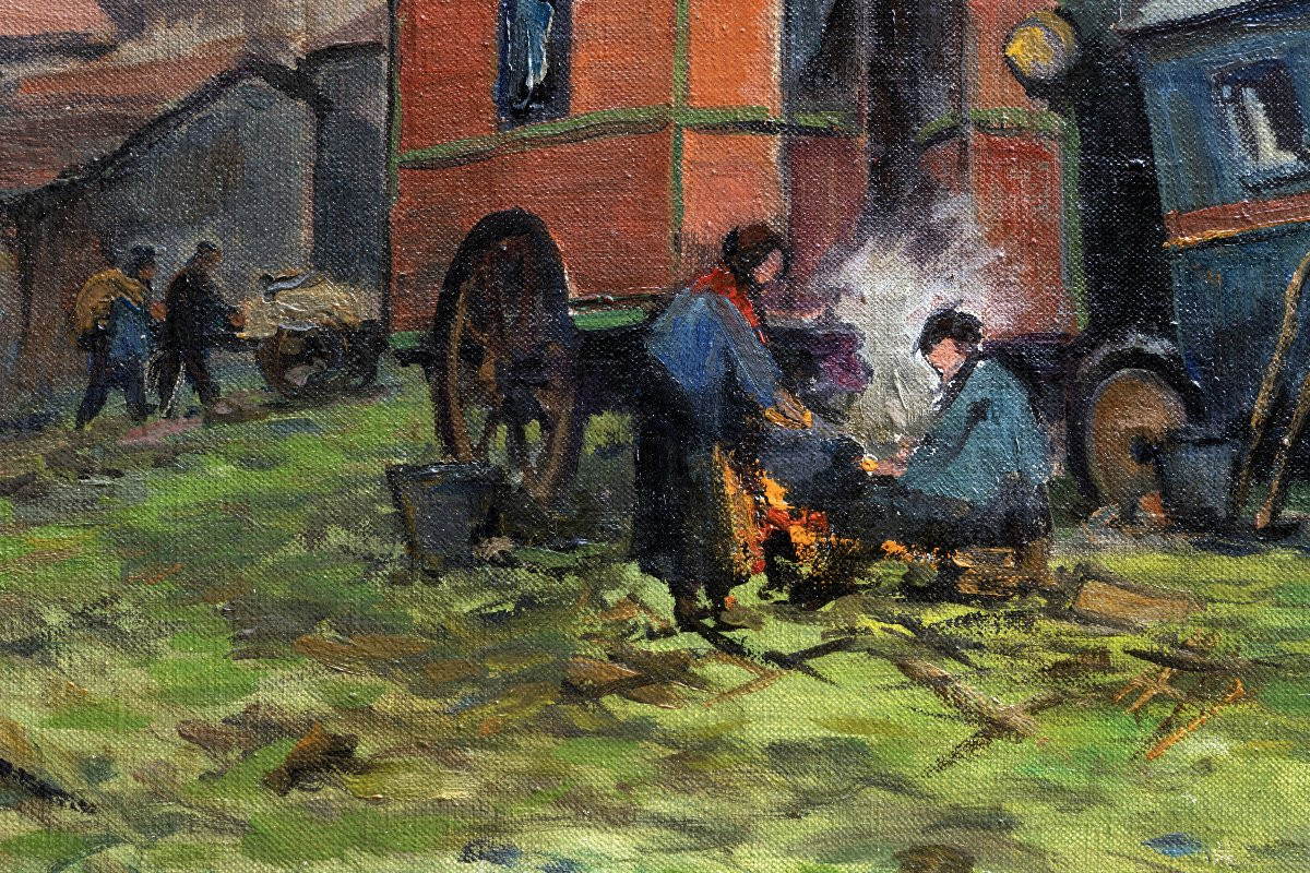 Charles Forget - La Zone à Bicêtre - Oil On Canvas - Signed - 1938-photo-2