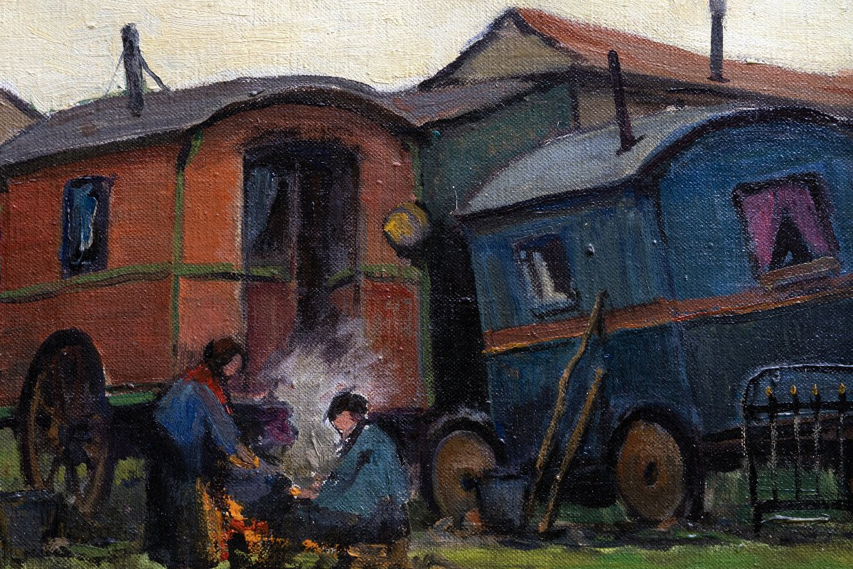 Charles Forget - La Zone à Bicêtre - Oil On Canvas - Signed - 1938-photo-3