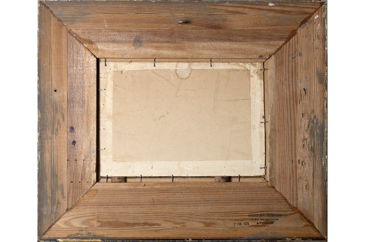 Primitif Bono - Barques De Pêche Par Temps Calme - Oil On Cardboard - Signed-photo-4