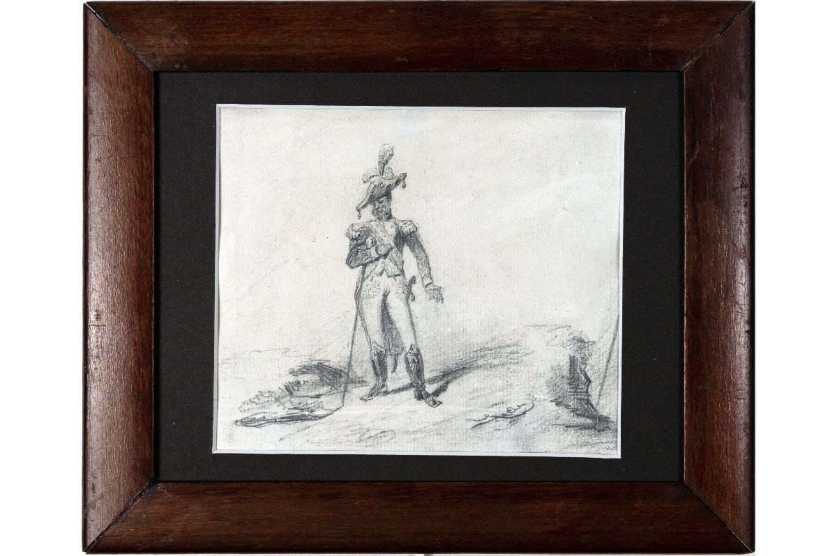 Edouard Detaille - Cavalier Du Second Hussard - Watercolor - Monogrammed - About 1890-photo-6