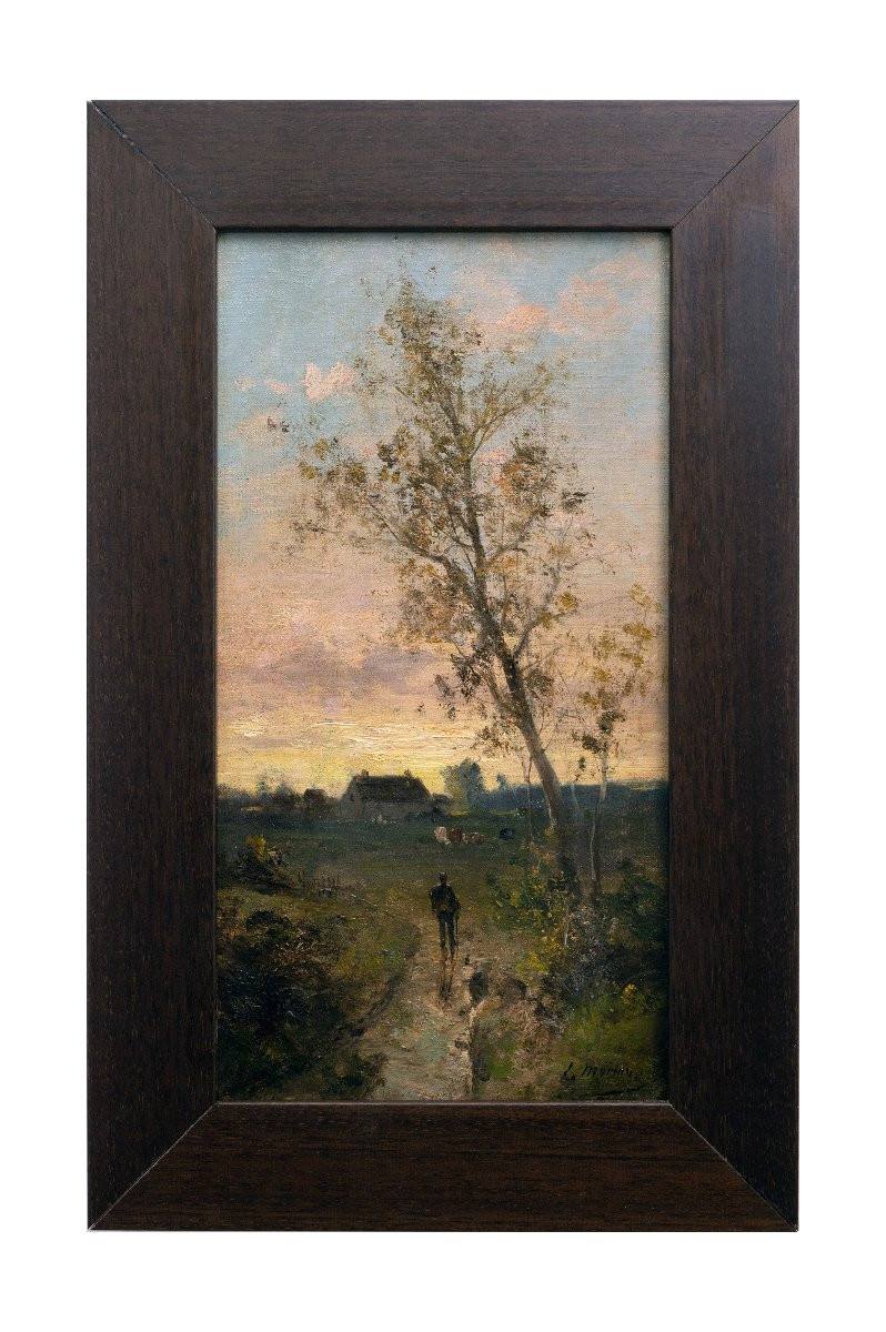 E. Marino - Retour Des Champs Au Soleil Couchant - Oil On Canvas - Signed-photo-4