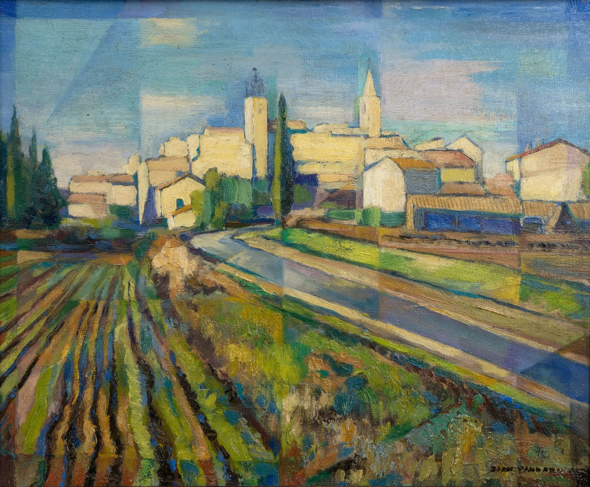 Jean PANNARD -  Village du sud de la France – Huile sur toile – Signée – Vers 1950 