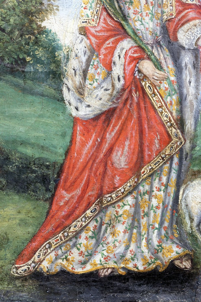 École franco-flamande – Sainte Agnès – Fin XVIIe – Huile sur toile-photo-2