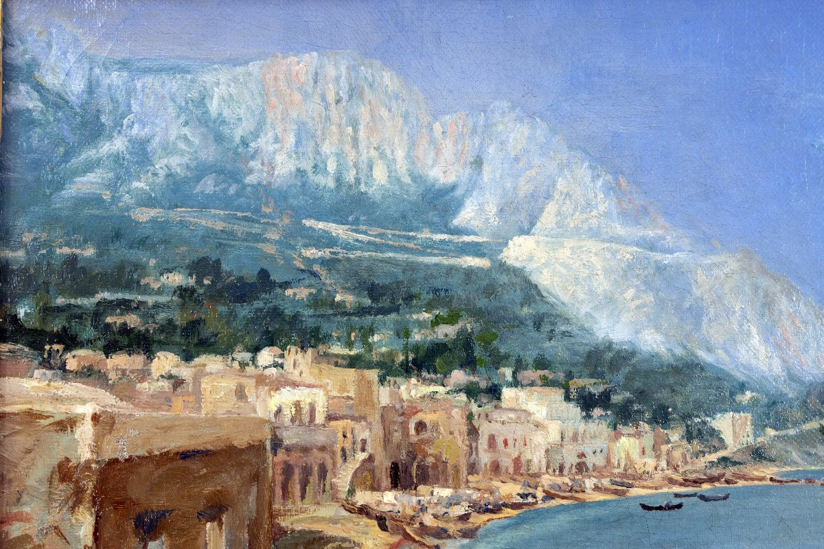 View Of The Bay Of Capri - Oil On Canvas - About 1880 - Signed-photo-1