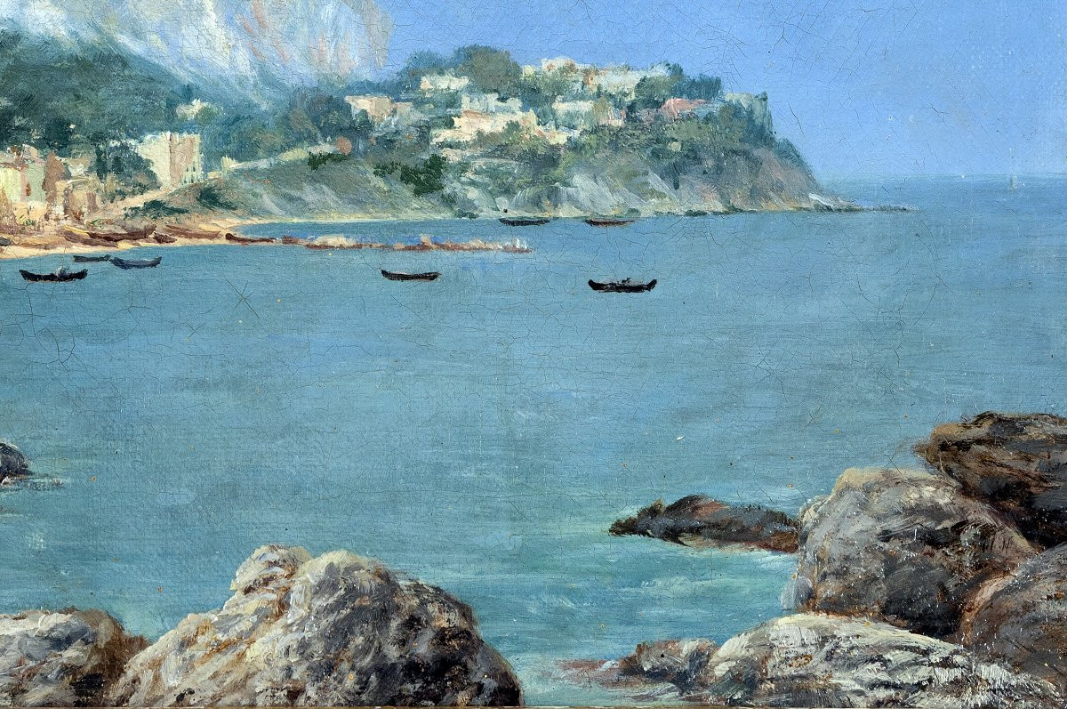 View Of The Bay Of Capri - Oil On Canvas - About 1880 - Signed-photo-4
