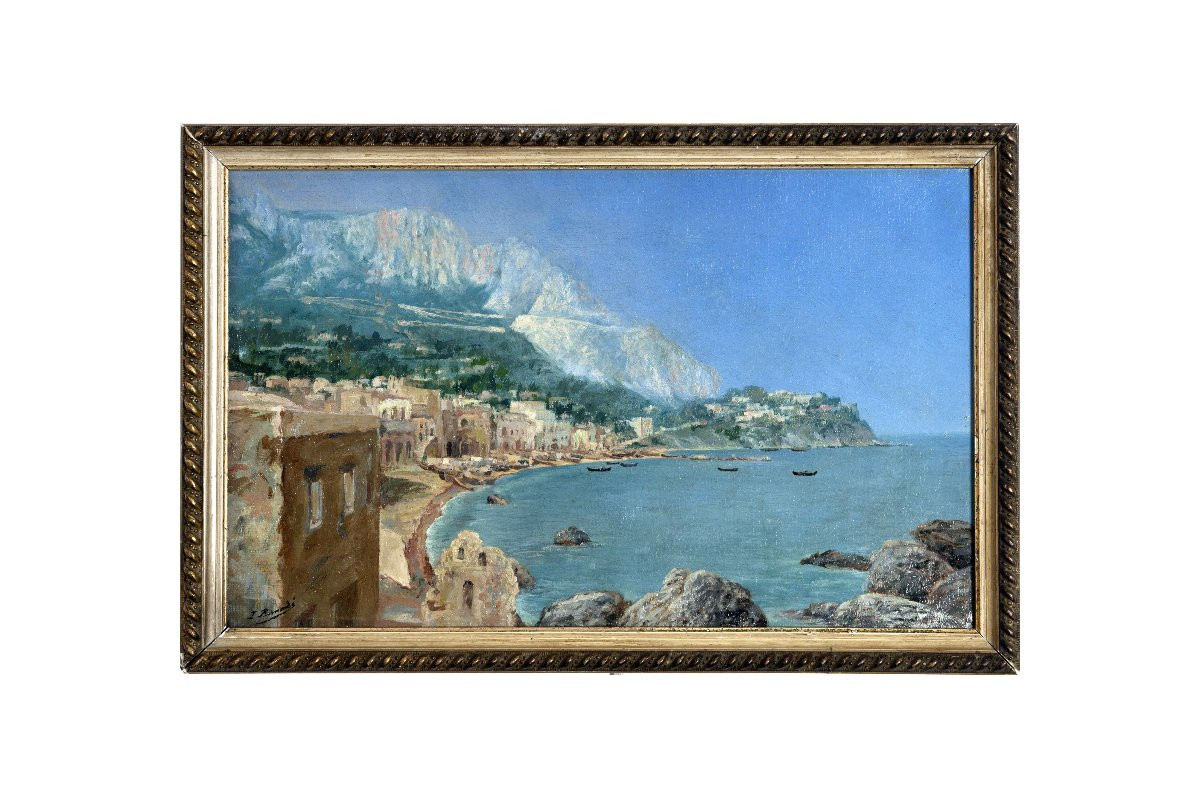 View Of The Bay Of Capri - Oil On Canvas - About 1880 - Signed-photo-5