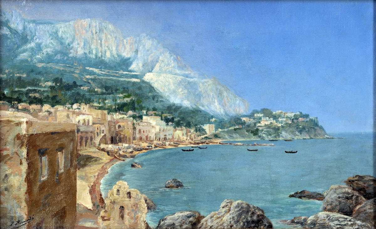 View Of The Bay Of Capri - Oil On Canvas - About 1880 - Signed