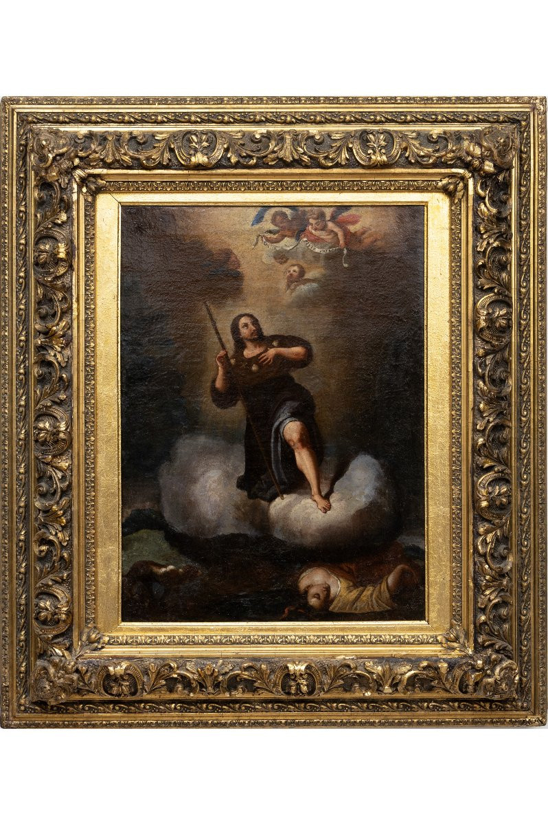 Cercle de Murillo - Saint Roch intercédant pour les pestiférés - Huile sur toile - fin XVIIe-photo-2