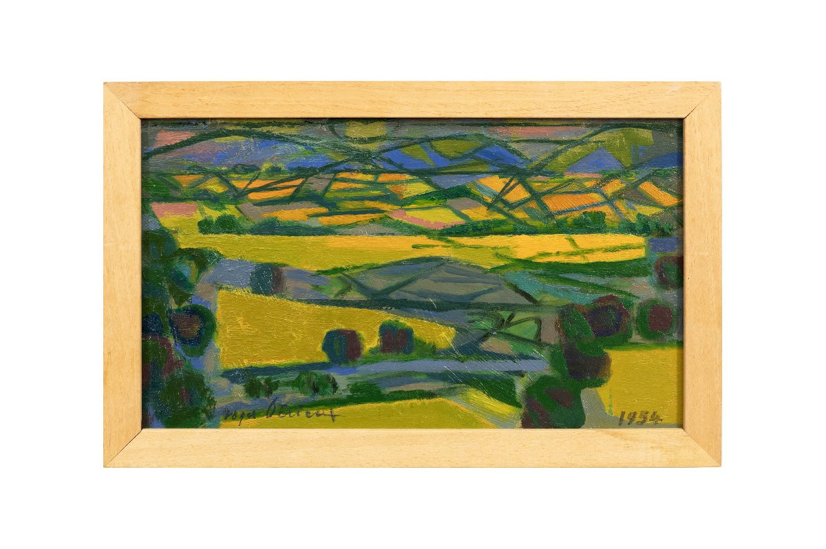 Roger DÉRIEUX - Petit paysage (Mirmande) - Huile sur panneau - Signée et datée 1954-photo-5