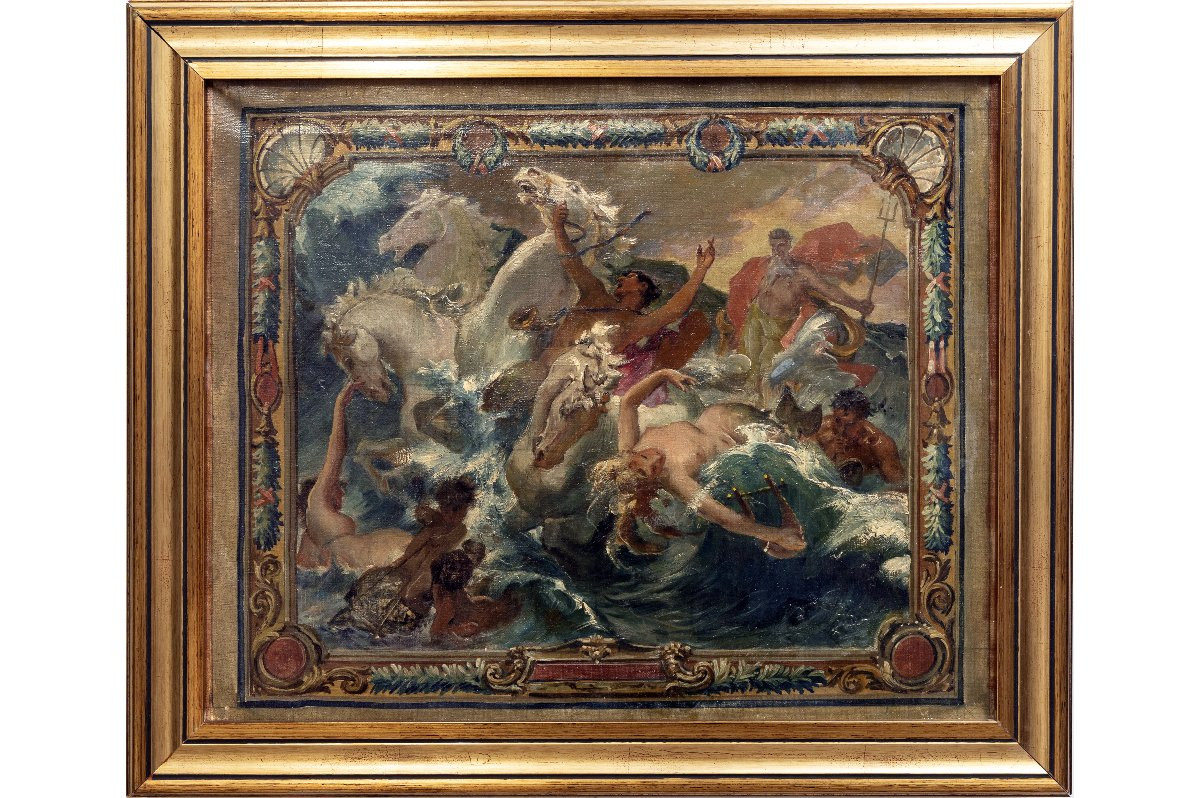 Enlèvement d’Amphitrite - Étude préparatoire pour une composition monumentale – Début XXe-photo-2
