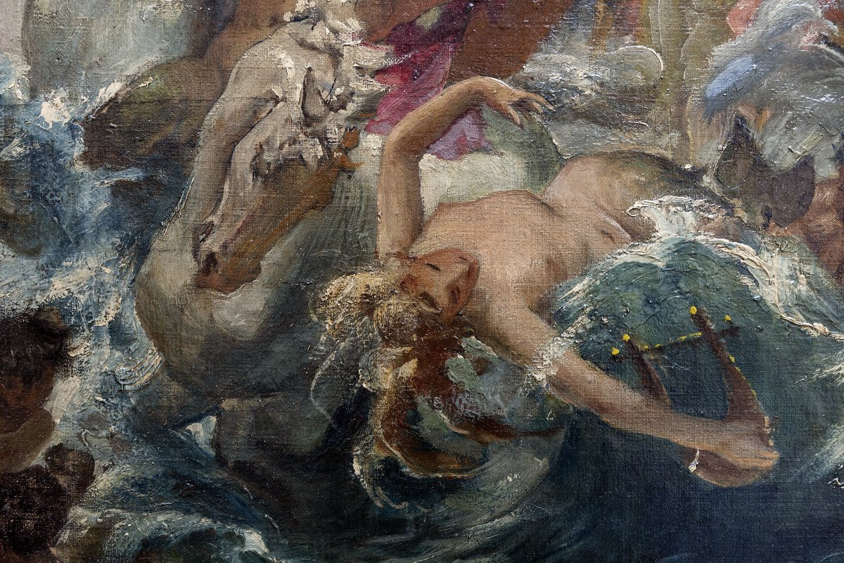 Enlèvement d’Amphitrite - Étude préparatoire pour une composition monumentale – Début XXe-photo-1