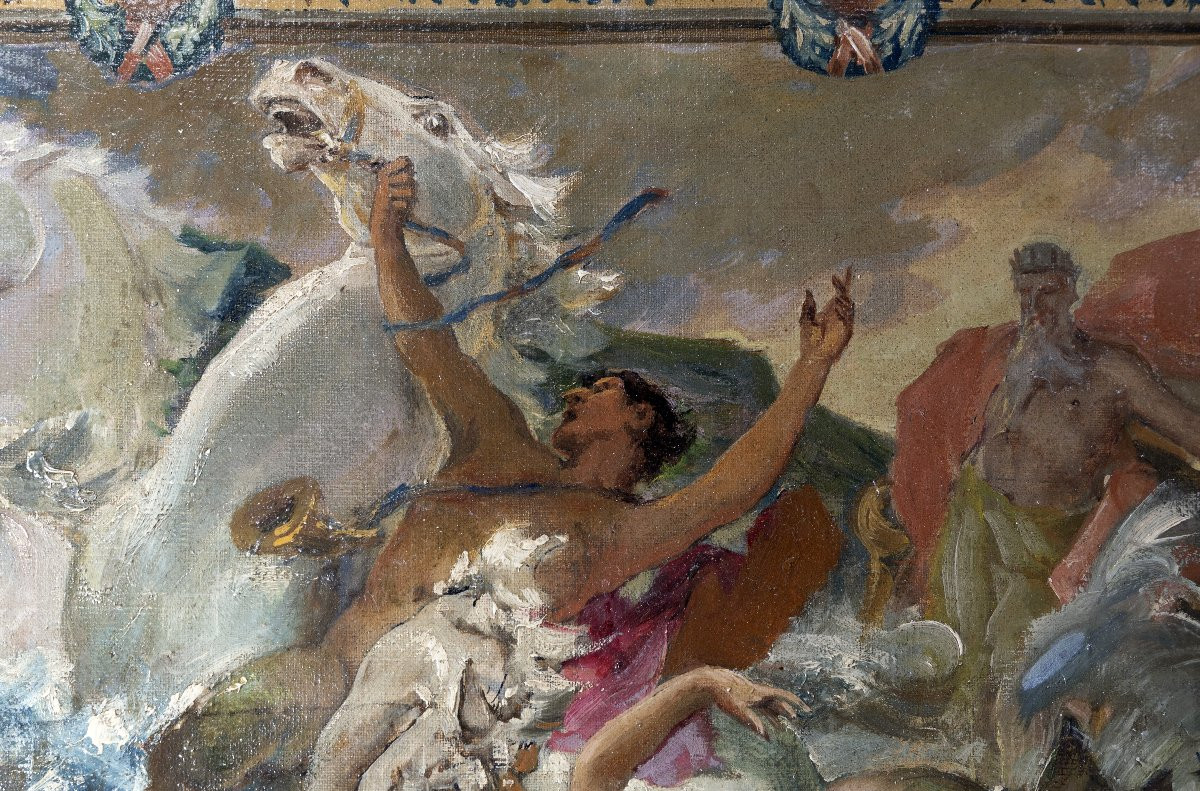 Enlèvement d’Amphitrite - Étude préparatoire pour une composition monumentale – Début XXe-photo-2