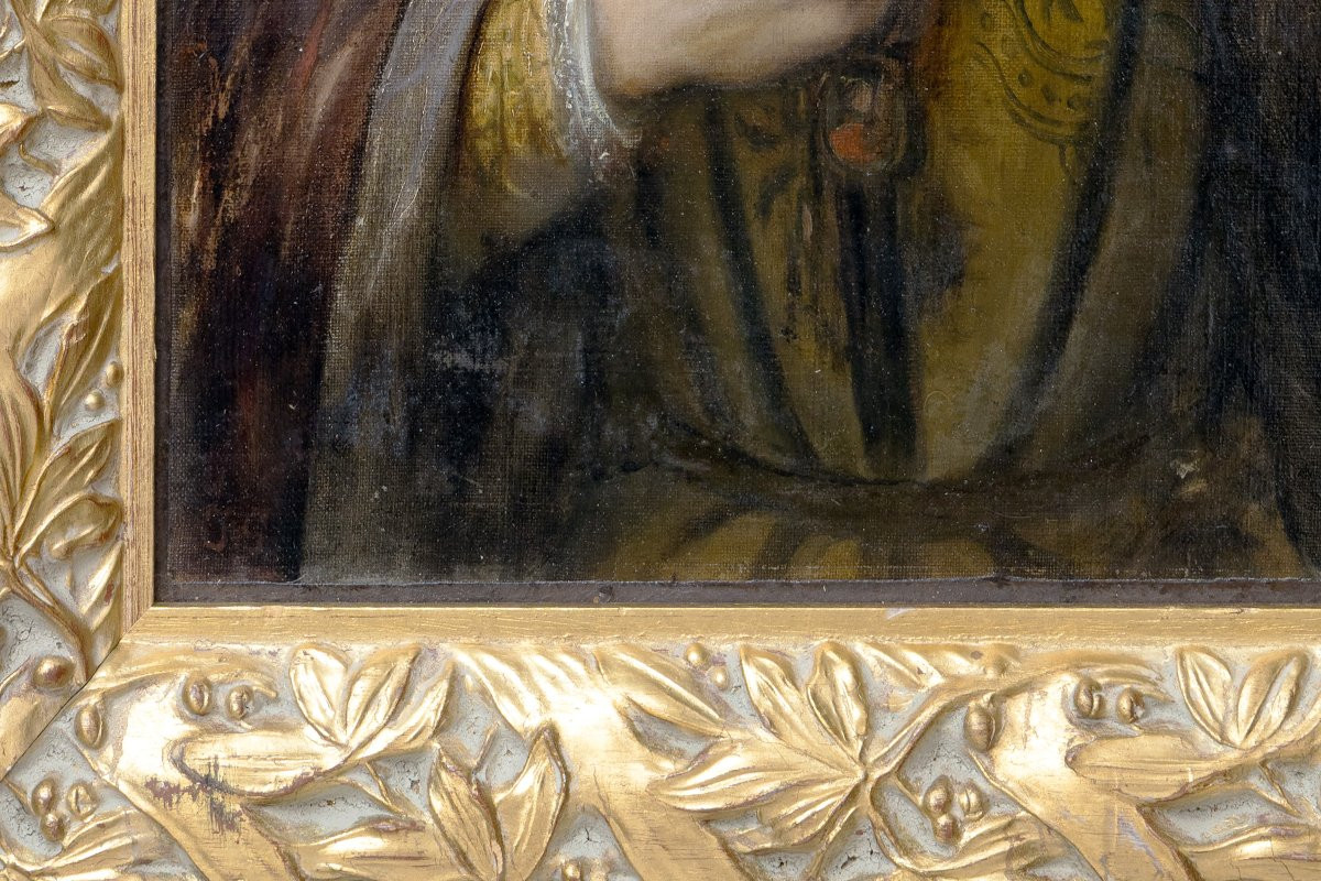 Portrait d’acteur en costume de scène – Huile sur toile – XIXe - Monogrammée-photo-3