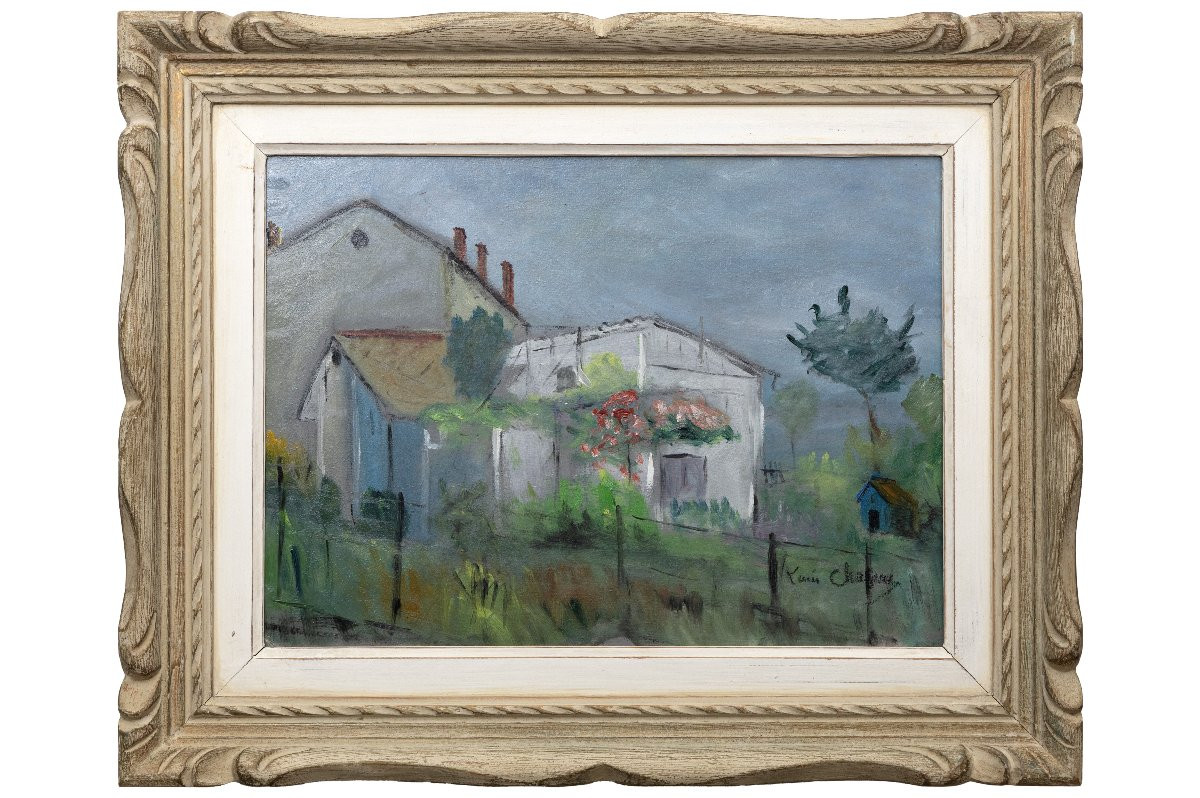 Louis Chapuy - Jardins Ouvriers à Gerland, Lyon - Oil On Cardboard - Signed-photo-2